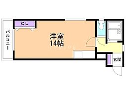 エスポアール松岡 ワンルームの間取図画像