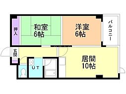 ミズキビルA棟 2LDKの間取図画像