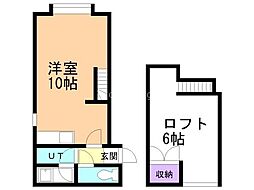 麻生第2ハイツ ワンルームの間取図画像