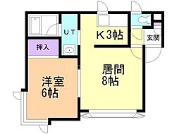コモハウス 1LDKの間取図画像