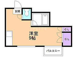 クラークハイツ ワンルームの間取図画像