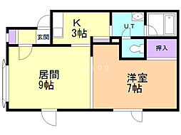 トークス'91 1LDKの間取図画像