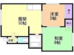 新琴似玲和ハイツ 2LDKの間取図画像