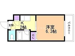 北26条マンション 1Kの間取図画像