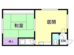 コーポ楓 1LDKの間取図画像