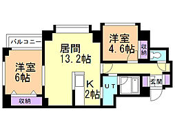 SKグレース 2LDKの間取図画像