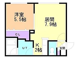 サクラコンフォートM 1LDKの間取図画像