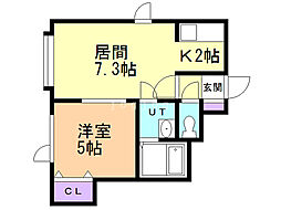 スクイレル 1LDKの間取図画像