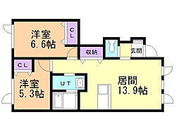 MilleGrace28 2LDKの間取図画像