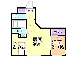ラ・エスペランス麻生 1LDKの間取図画像