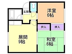 コーポ高橋 2DKの間取図画像