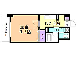 スカイヒルズN15 1Kの間取図画像