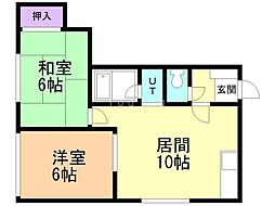 パレス裕 2LDKの間取図画像