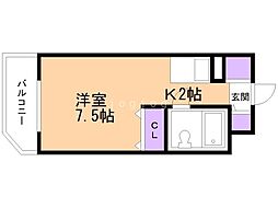 メゾン・ド・ウルス 1Kの間取図画像