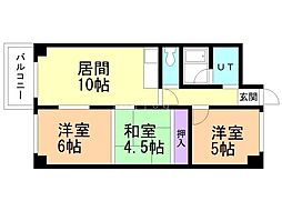 アルファヒル麻生 3LDKの間取図画像