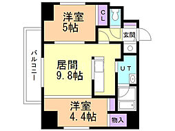 イリオスディオ 2DKの間取図画像