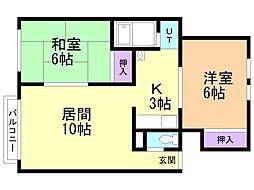 ハイム清和 2LDKの間取図画像