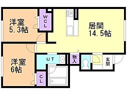 エテルナ I 2LDKの間取図画像