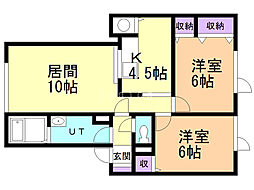 セジュールパレ 2LDKの間取図画像
