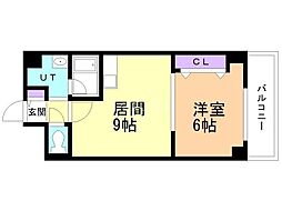 美工ビル 1LDKの間取図画像