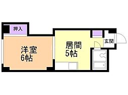 メイゾン麻生 1DKの間取図画像