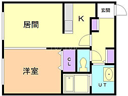 K'skowaN20 1LDKの間取図画像