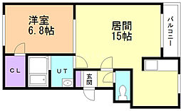 レジデンスN30 1LDKの間取図画像