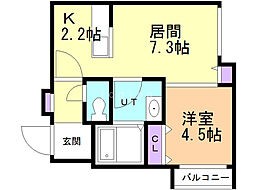 AssoLussoASABU 1LDKの間取図画像