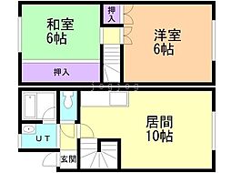 ハウス55 2LDKの間取図画像