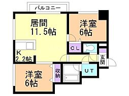 ノルテブリッサ24ロード 2LDKの間取図画像