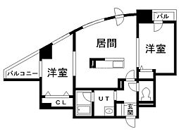 partire創成イースト 2LDKの間取図画像