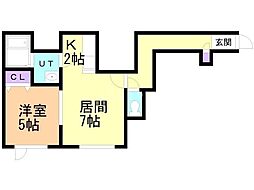 ノースヴィラ 1LDKの間取図画像