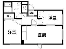 エクセルハイツ 2LDKの間取図画像