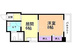 メゾン・25 1DKの間取図画像