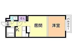マルフジビル 1LDKの間取図画像
