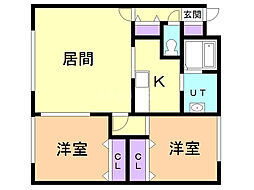ワンニャンハウス 2LDKの間取図画像