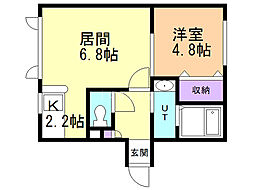 フェリーチェ北30条 1LDKの間取図画像
