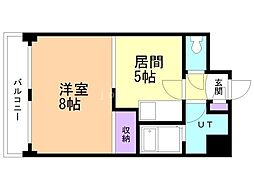アートパレス壱番館 1DKの間取図画像