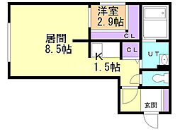 Nord33 1DKの間取図画像