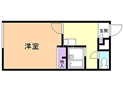 レオパレスライズ323 1Kの間取図画像