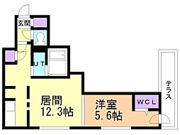 レジデンス北18条 1LDKの間取図画像
