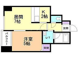 レジーナN20 1DKの間取図画像