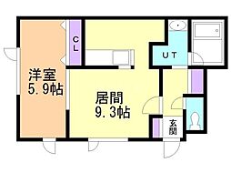 PRESENCE新川 1LDKの間取図画像