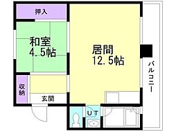 ビレッジハウス新川 1LDKの間取図画像