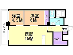 ファッションコーポラス 2LDKの間取図画像