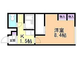 レオパレスSK8 1Kの間取図画像