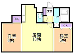 ハイドパーク512 2LDKの間取図画像