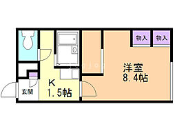 レオパレスビクトワール 1Kの間取図画像