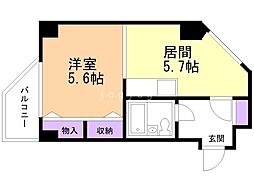 ステージ13 1DKの間取図画像