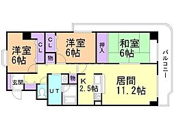 ル・ノール北9条 3LDKの間取図画像